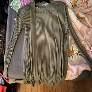 LOFT Olive Green Ribbed Cardigan